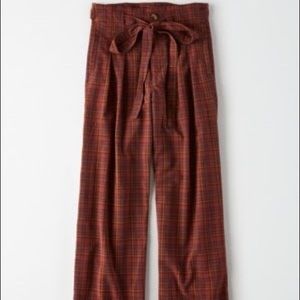 American Eagle highest Waist plaid wide leg pant